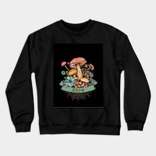 Mushroom Design Crewneck Sweatshirt